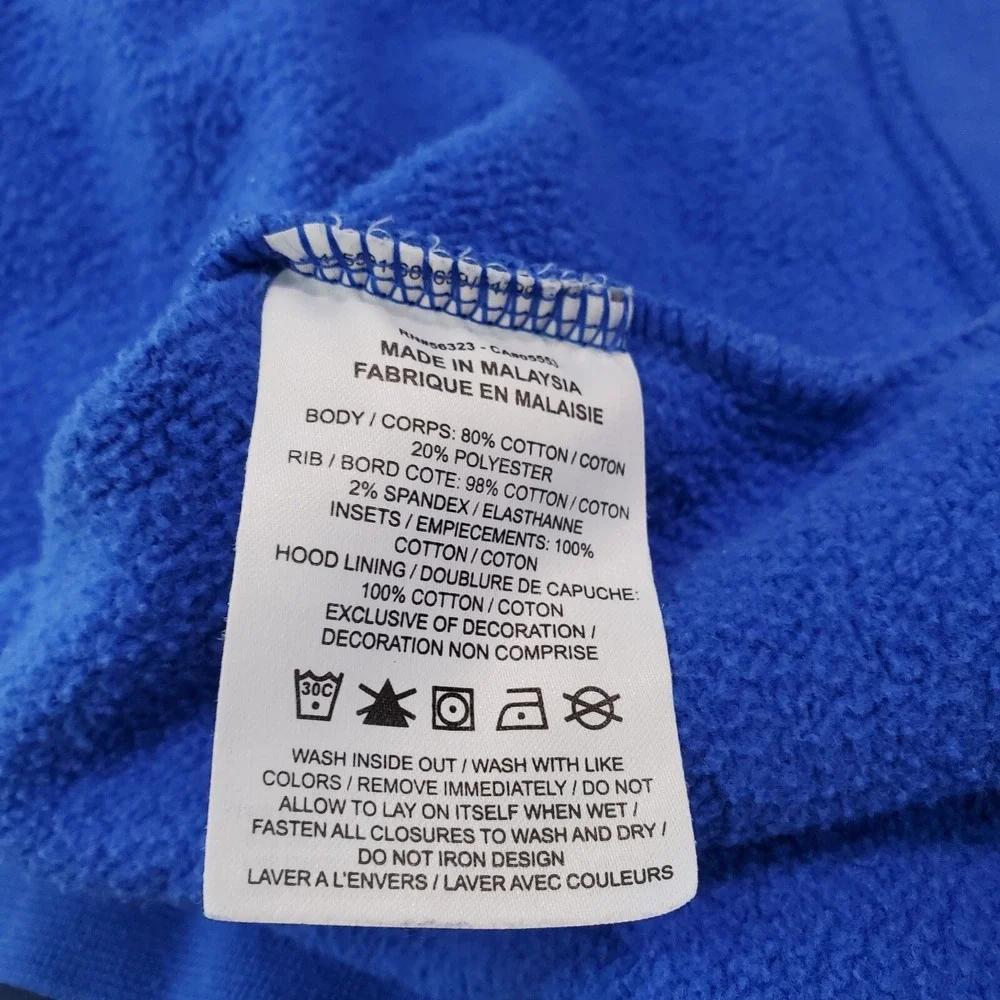 Nike‎ Air Men Sweatshirt XL Blue Hoodie Logo Spellout Embroidered Full Zip Y2K